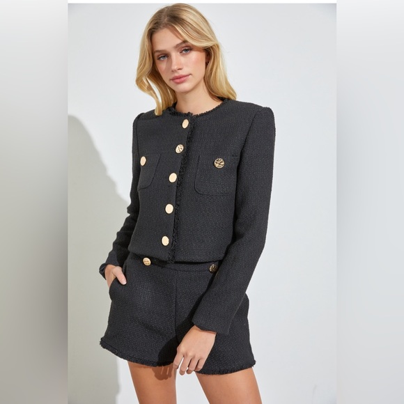 NWT Mely Tweed Two Piece Set in Black - Picture 2 of 5